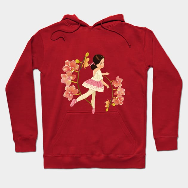 Ballerina doll with orchids flowers Hoodie by Mimie20